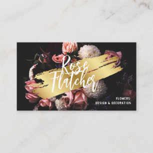 Flower Workshop Black Gold Business Card