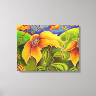 Flower Worlds wrapped canvas