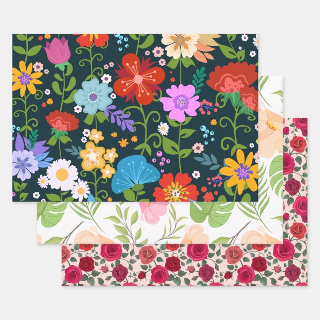 Flower Wrapping Paper Set | Elegant Floral Wrap (Set)