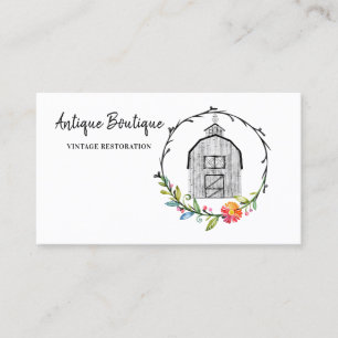 Flower Wreath Barn Antique Farm Business Card