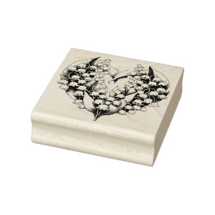 Flower Wreath Heart Spring Love Nature Gardener Rubber Stamp