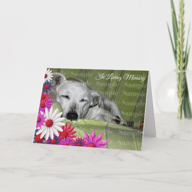 Flower wreath pet loss photo | Customise Card (Front)