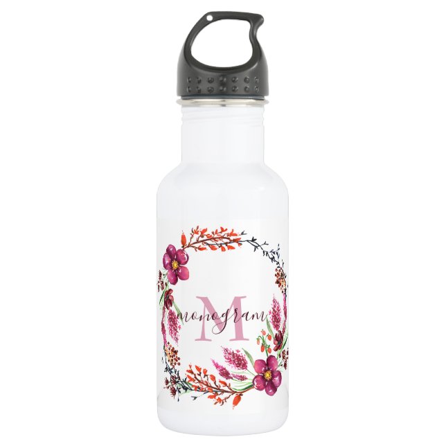 Flower Wreath with Twigs 532 Ml Water Bottle (Front)