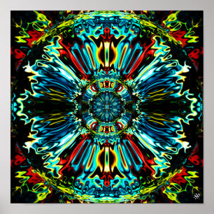 Flower X v2 - colourful patterns pareidolia Poster