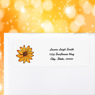 Flower Yellow Drawn Personalise Return Address