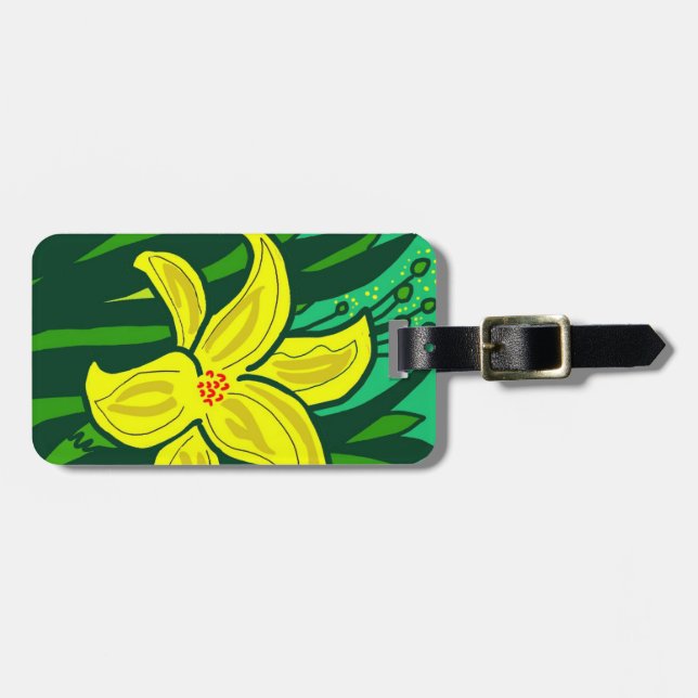 Flower yellow luggage tag (Front Horizontal)