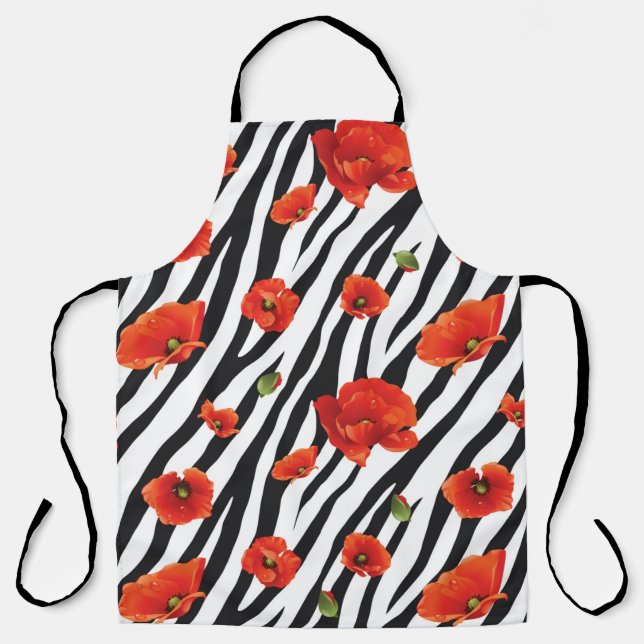 flower zebra seamless pattern apron (Front)