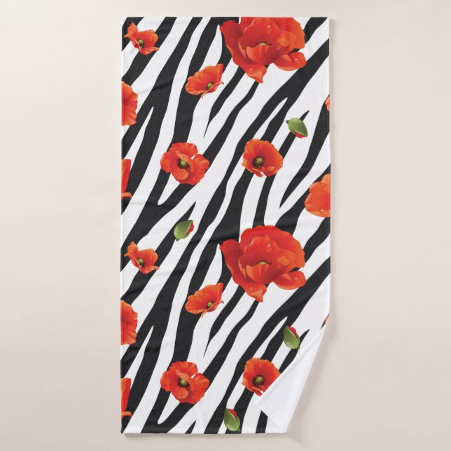 flower zebra seamless pattern bath towel (Bath Towel)