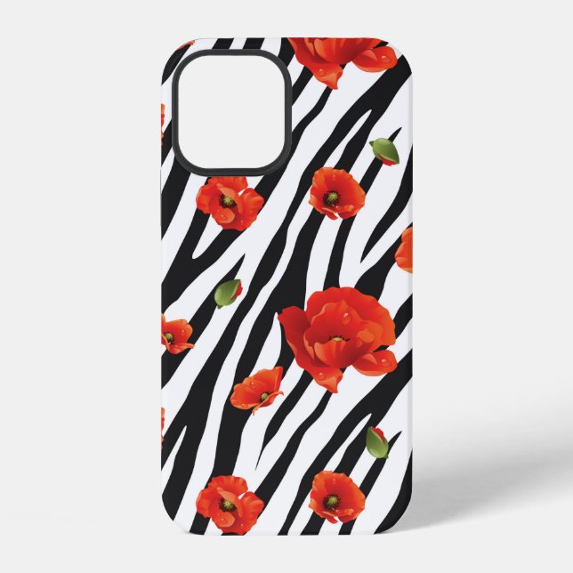 flower zebra seamless pattern iPhone case (Back)