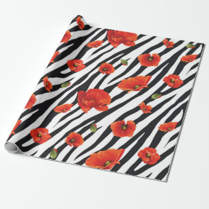 flower zebra seamless pattern wrapping paper
