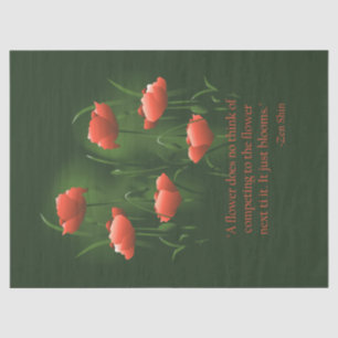 Flower Zen Quote Art Decoupage Tissue Paper