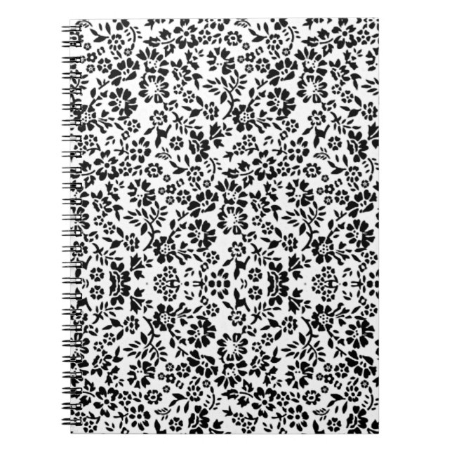 Flowered black and white notebook. notebook (Front)