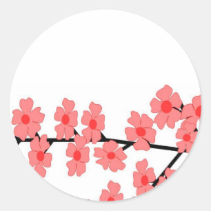 flowered branch Name tag stickers