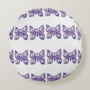 Flowered Butterflies Round Cushion