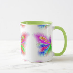 Flowered Butterfly Bright Colors Mug