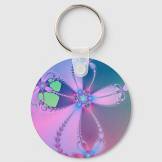 Flowered Cross Keychain