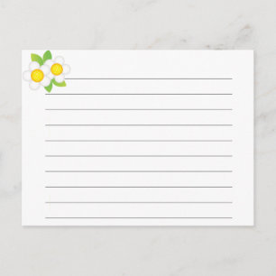Flowered double sided Recipe Card