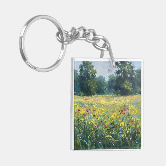 Flowered field key ring (Front Left)