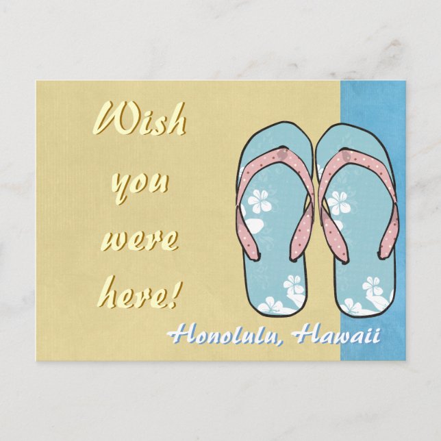 Flowered Flipflops Postcard (Front)