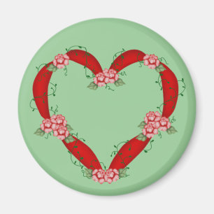 Flowered Heart Magnet