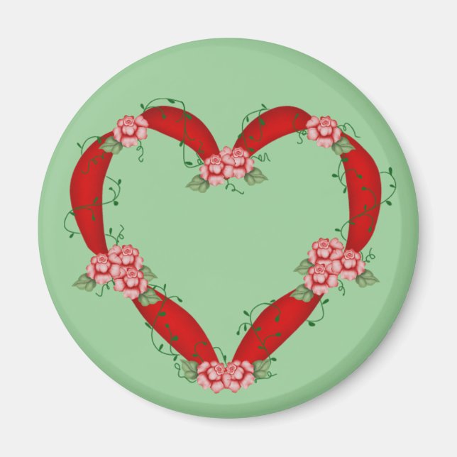 Flowered Heart Magnet (Front)