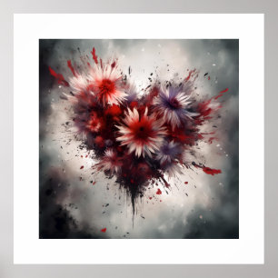Flowered Heart Poster