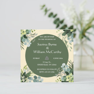 Flowered Irish Wedding Invitation