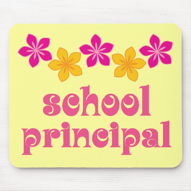 Flowered School Principal Mouse Mat (Front)