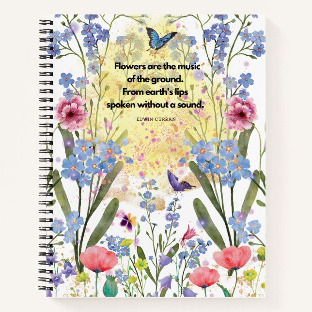 Flowered Spiral Notebook (Front)