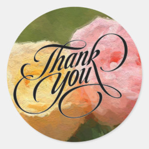 Flowered Thank You Stickers