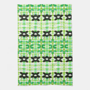 Flowered Towel With Plaid