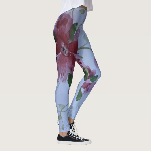 Flowered Watercolour Print Leggings (Right)