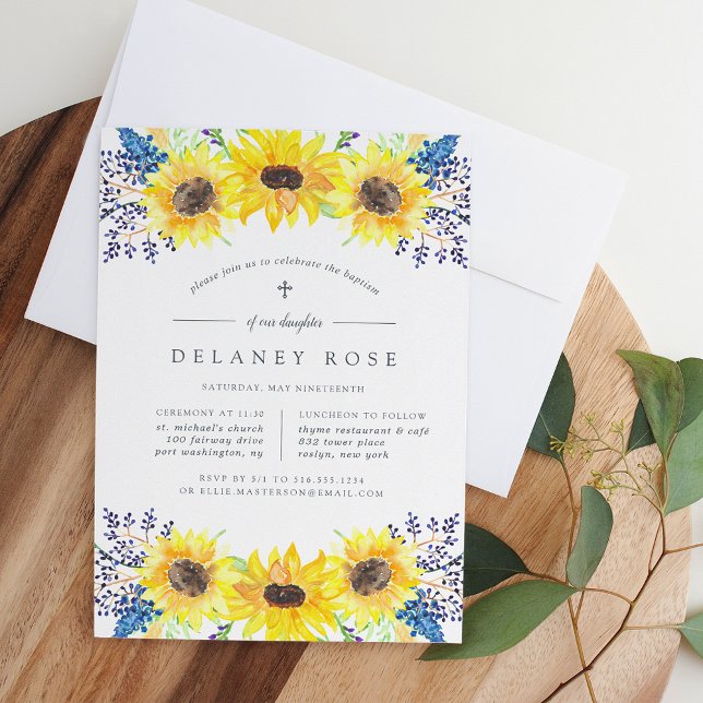 Flowerfields Baptism or Christening Invitation (Creator Uploaded)