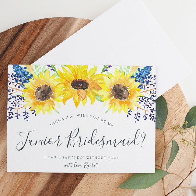 Flowerfields Be My Junior Bridesmaid Card (Creator Uploaded)