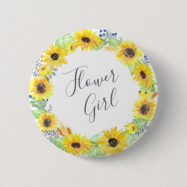 Flowerfields Collection | Flower Girl 6 Cm Round Badge (Front)
