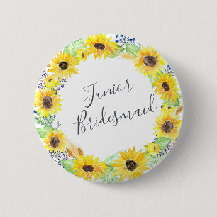 Flowerfields Junior Bridesmaid 6 Cm Round Badge