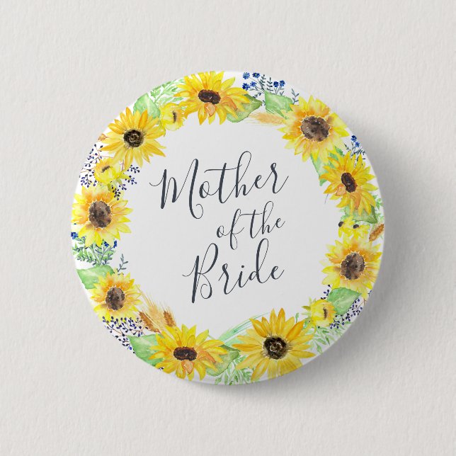 Flowerfields Mother of the Bride 6 Cm Round Badge (Front)