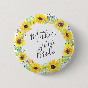 Flowerfields Mother of the Bride 6 Cm Round Badge