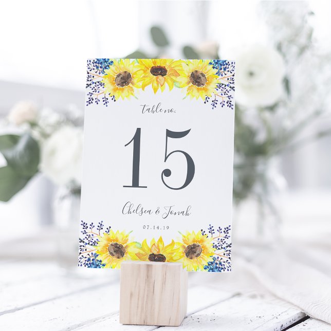 Flowerfields | Personalised Table Number Card (Creator Uploaded)