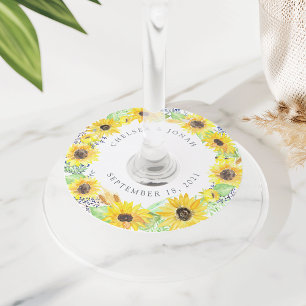 Flowerfields Personalised Wedding Wine Glass Tag