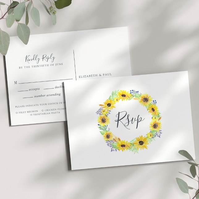 Flowerfields RSVP Postcard with Meal Choice (Creator Uploaded)