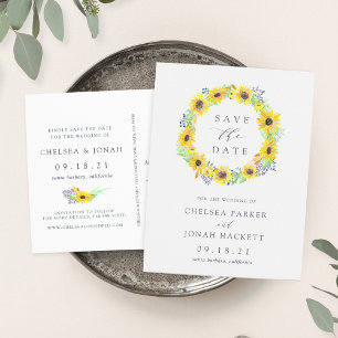Flowerfields   Sunflower Save the Date Announcement Postcard