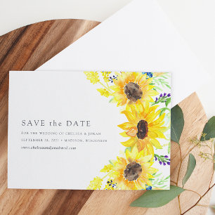 Flowerfields Watercolor Sunflower Save the Date