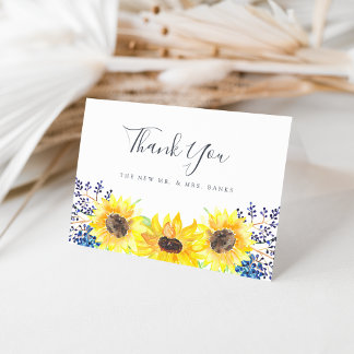 Flowerfields | Watercolor Sunflower Thank You Card