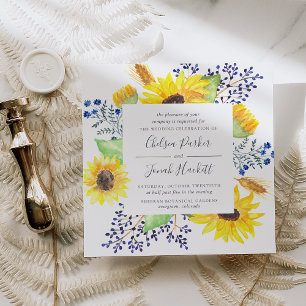 Flowerfields Wedding Invitation Square