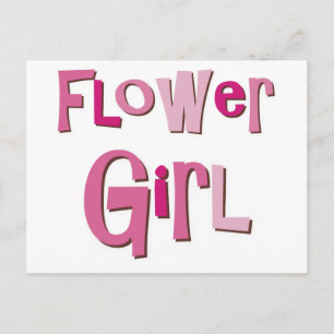 FlowerGirl Pink Brown Postcard