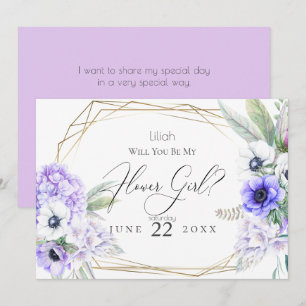 Flowergirl   Violet Anemone Floral Invitation