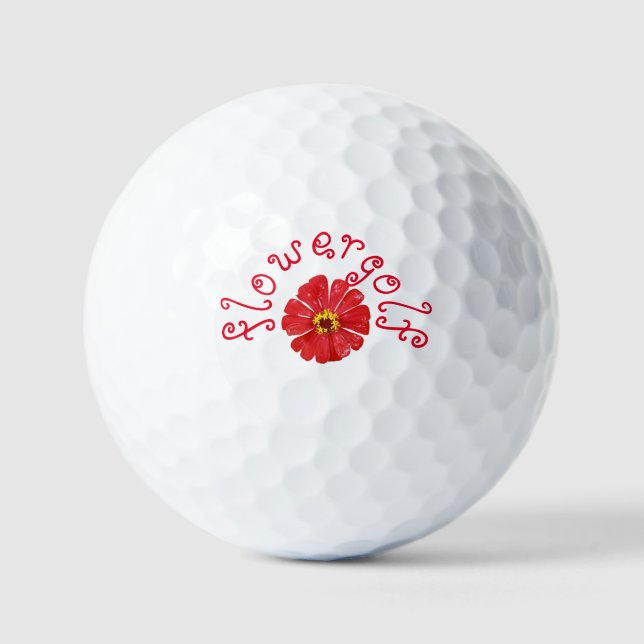 Flowergolf Golf Balls RED FLOWER (Front)