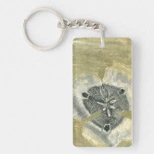 Flowerhead Abstract with Glazed Texture Key Ring