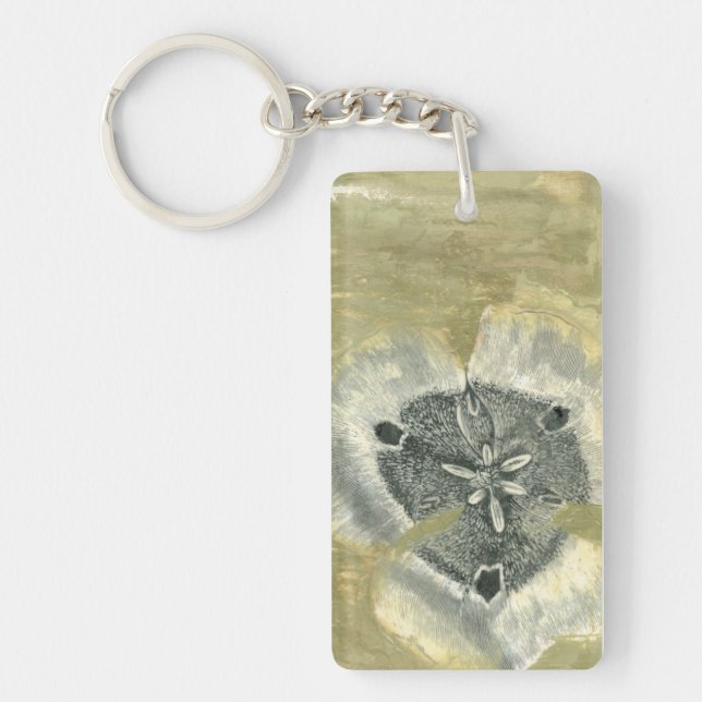 Flowerhead Abstract with Glazed Texture Key Ring (Front)